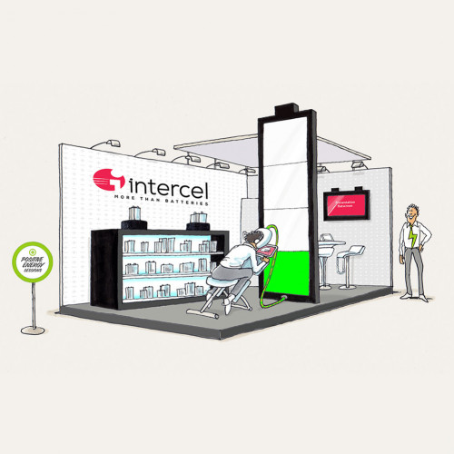 Huisstijl, website, offline marketing materiaal en beursstand ontwerp voor Intercel de accu specialist. 