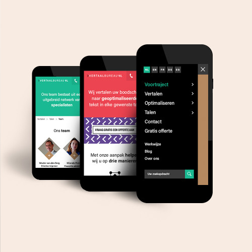 Huisstijl en webdesign door Clic > voor het Vertaalbureau.