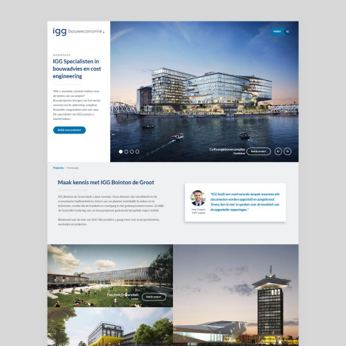Voor het bouwkundig advies bureau IGG heeft Clic de branding, online identeit en UX design gerealiseerd. 