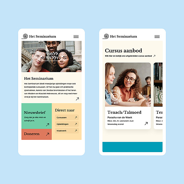 Voor Het Seminarium heeft Clic de huisstijl en de website ontworpen en de website gebouwd. 