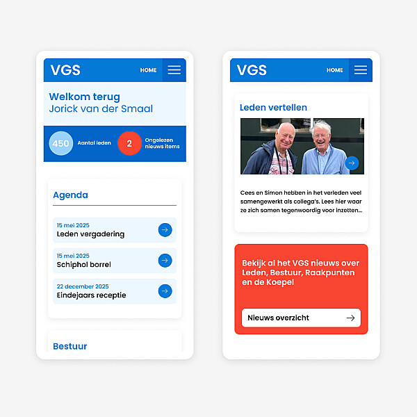 Voor VGS (Vereniging Gepensioneerden Schiphol) heeft Clic.nl een nieuw ledenplatform ontworpen en technische gerealiseerd.